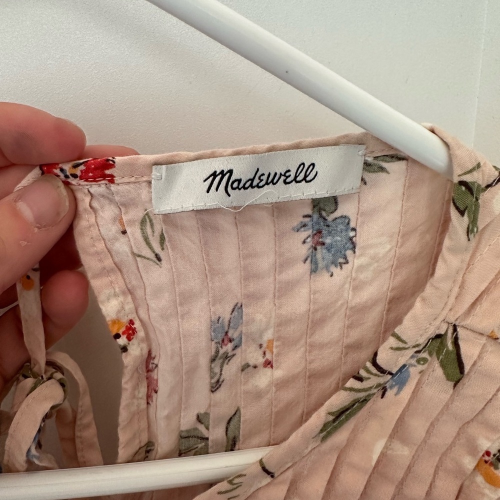 Madewell XL Floral Dress - Cream with Red and Blue - Picture 2 of 3